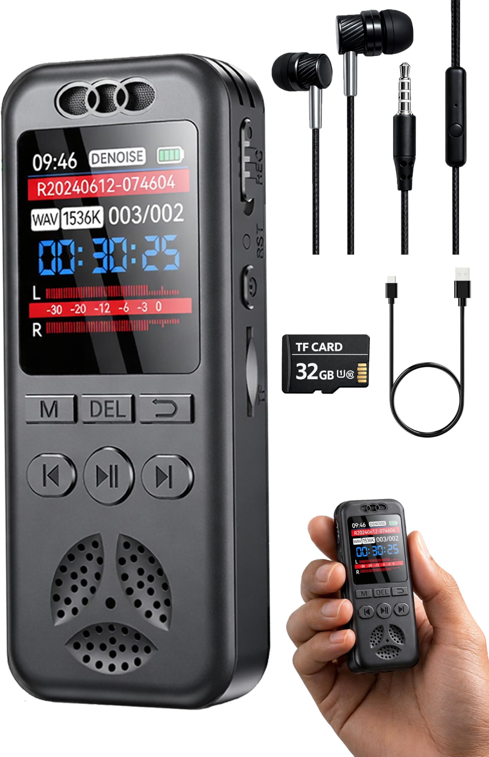 Amazon.com: Cappsu 32GB Digital Voice Recorder with Playback